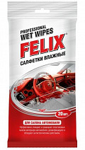 Салфетки влажные для салона авто. 20шт. FELIX